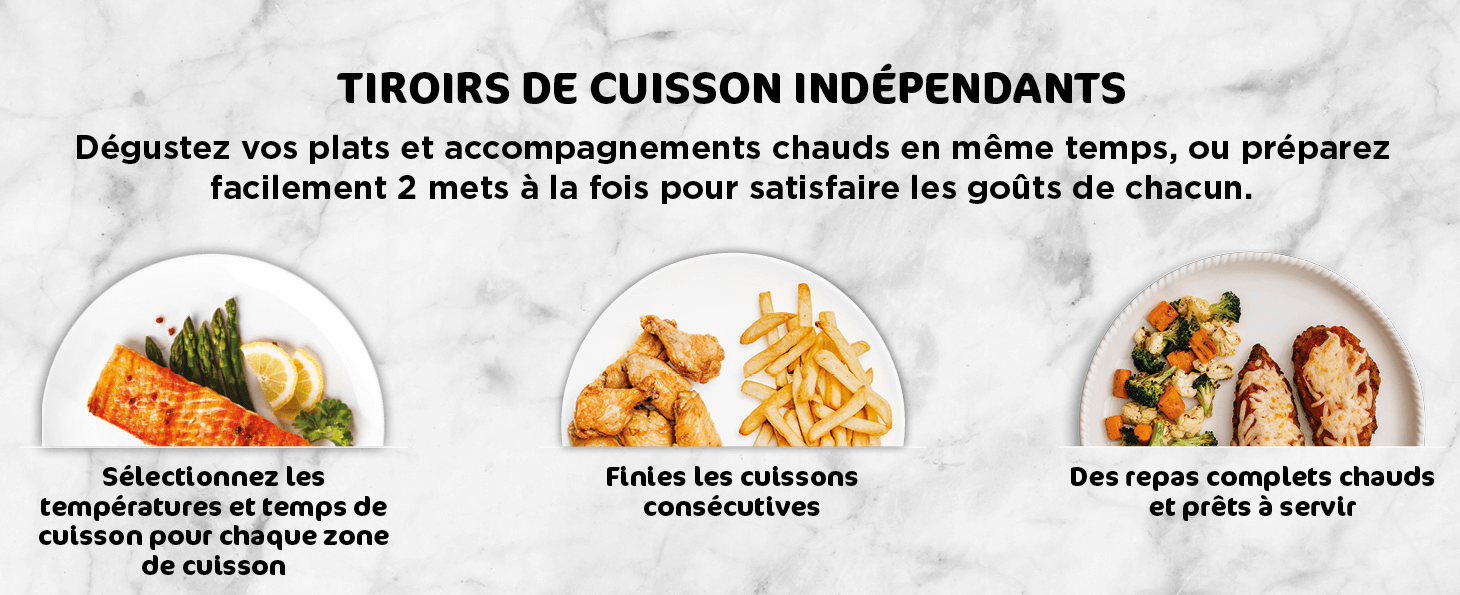 NINJA Foodi MAX Dual Zone Air Fryer, 2-Tiroirs, 9,5L, 6-en-1, Sans Huile, Air Fry, Max Crisp, Rôtir, Cuire, Paniers Anti-adhésifs Lavables Au Lave-Vaisselle, Cuivre/Noir